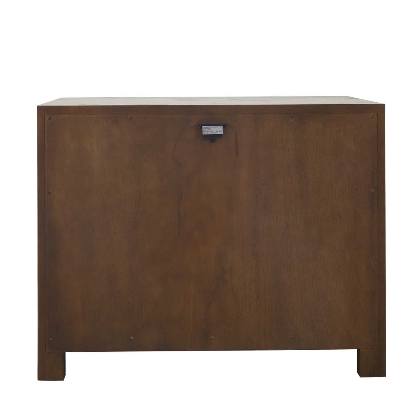 Sawyer Oak & Grasscloth 3-Drawer Nightstand, Brown - Abbyson - Bedroom