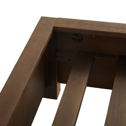 Sawyer Oak & Grasscloth Bed, Brown - King - Abbyson - Bedroom