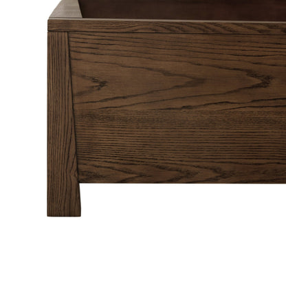 Sawyer Oak & Grasscloth Bed, Brown - King - Abbyson - Bedroom