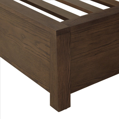 Sawyer Oak & Grasscloth Bed, Brown - King - Abbyson - Bedroom