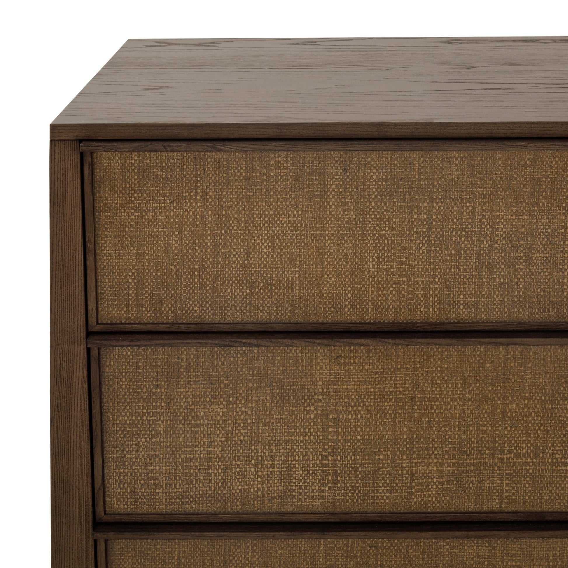 Sawyer Oak & Grasscloth Dresser, Brown - Abbyson - Bedroom