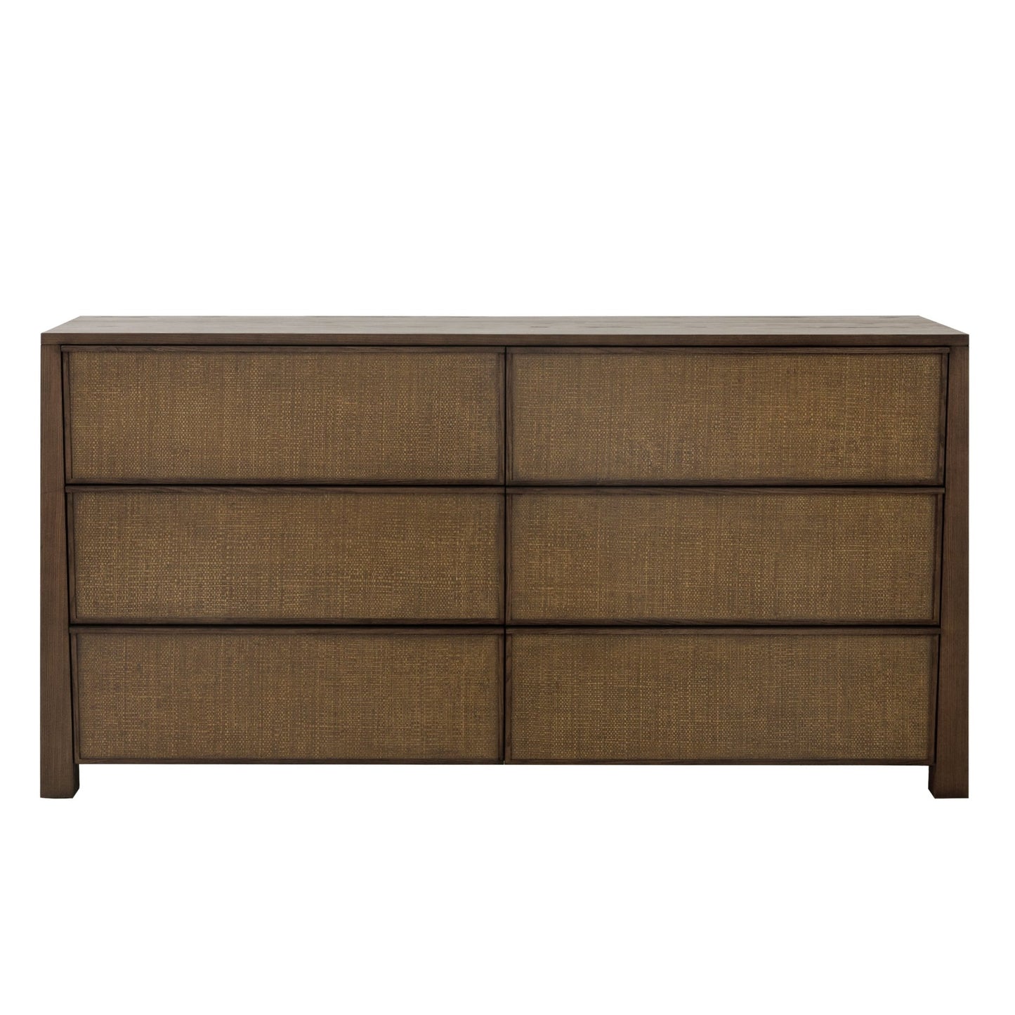 Sawyer Oak & Grasscloth Dresser, Brown - Abbyson - Bedroom
