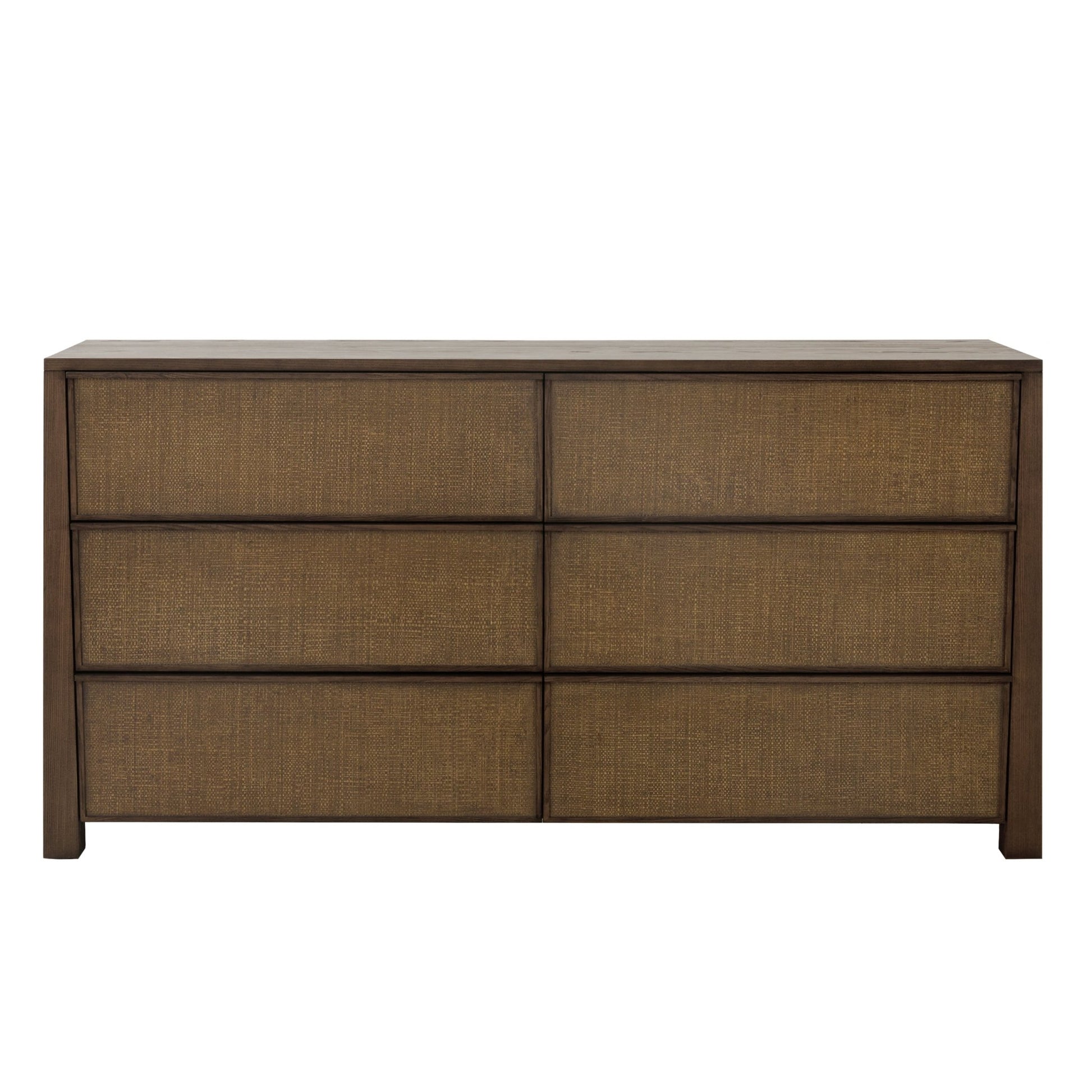 Sawyer Oak & Grasscloth Dresser, Brown - Abbyson - Bedroom