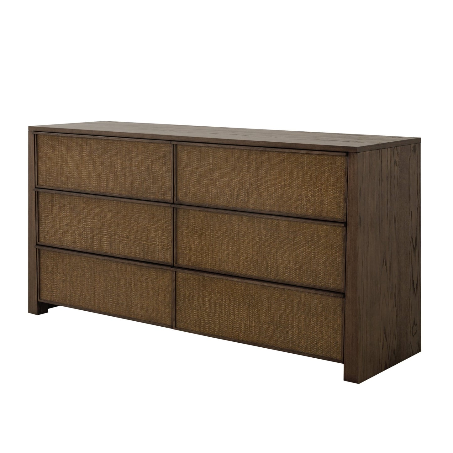 Sawyer Oak & Grasscloth Dresser, Brown - Abbyson - Bedroom