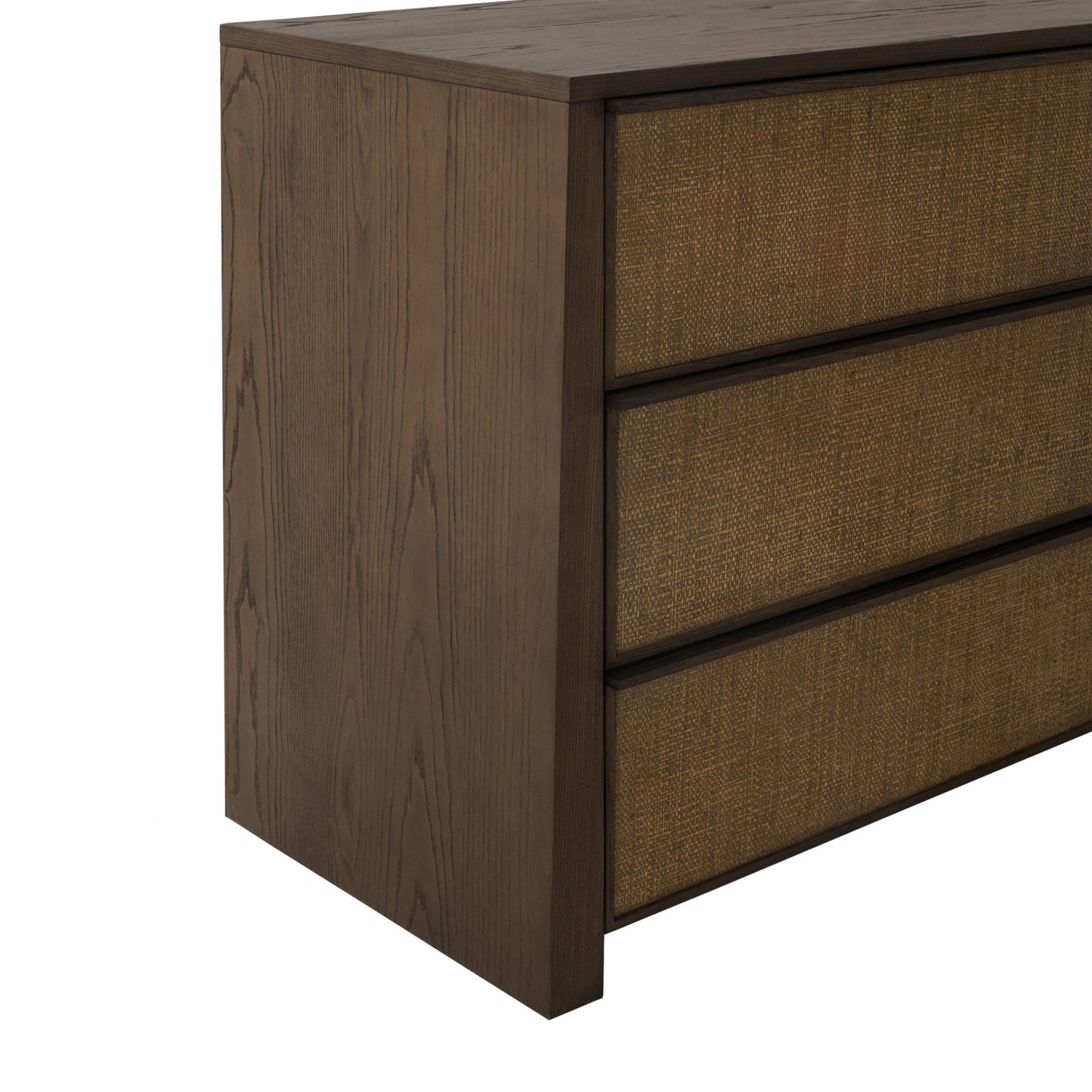 Sawyer Oak & Grasscloth Dresser, Brown - Abbyson - Bedroom