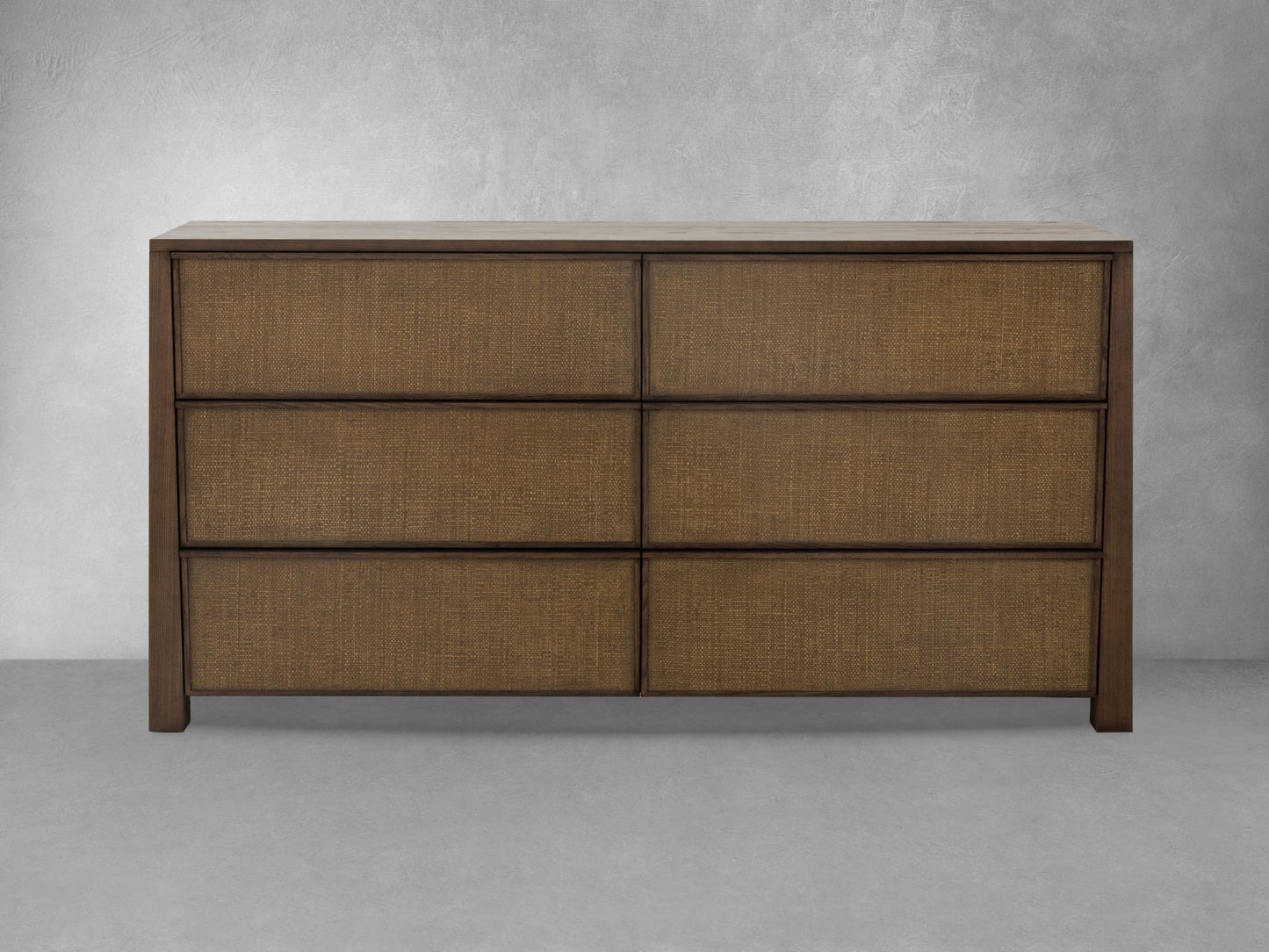 Sawyer Oak & Grasscloth Dresser, Brown - Abbyson - Bedroom