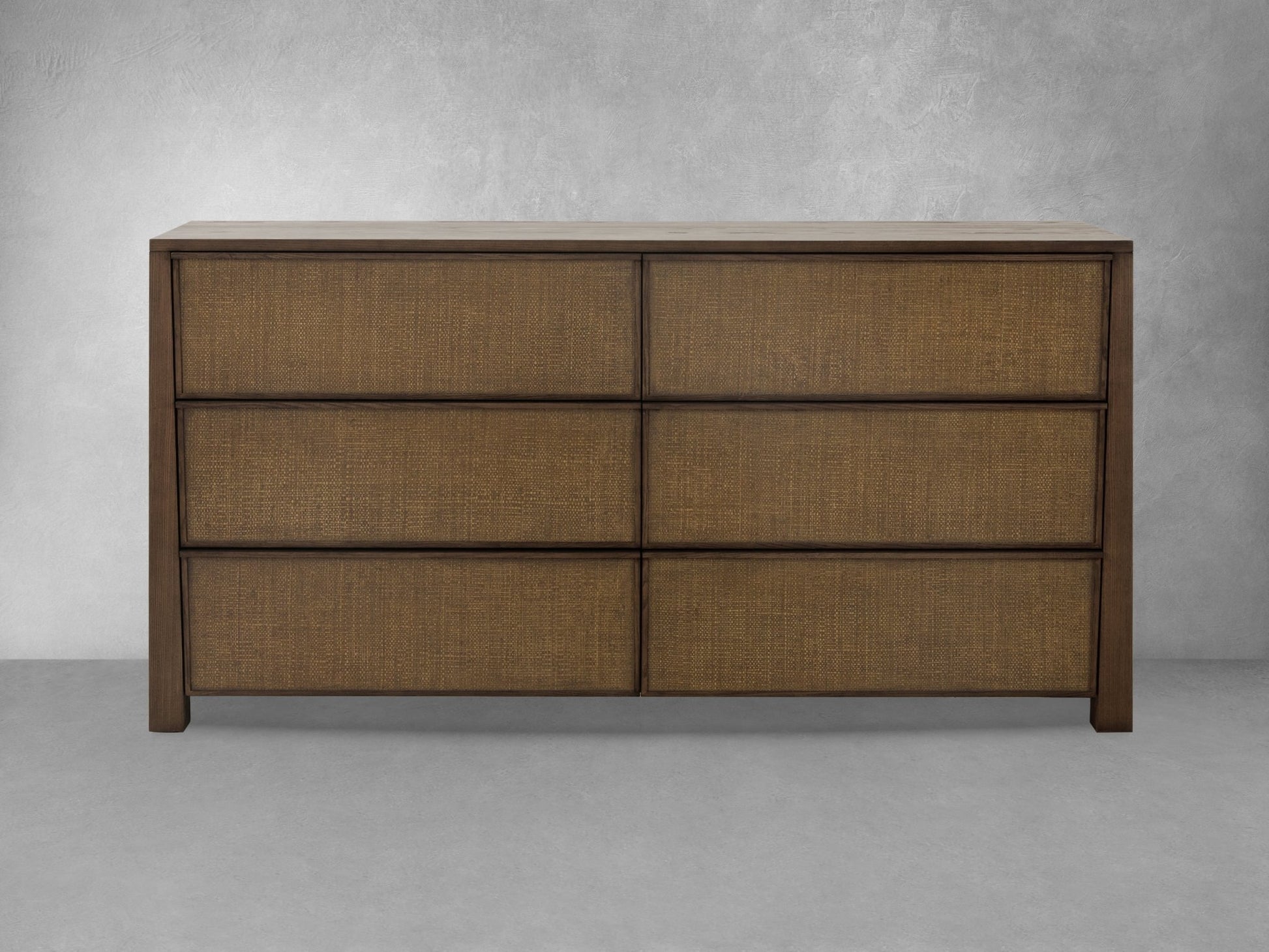 Sawyer Oak & Grasscloth Dresser, Brown - Abbyson - Bedroom