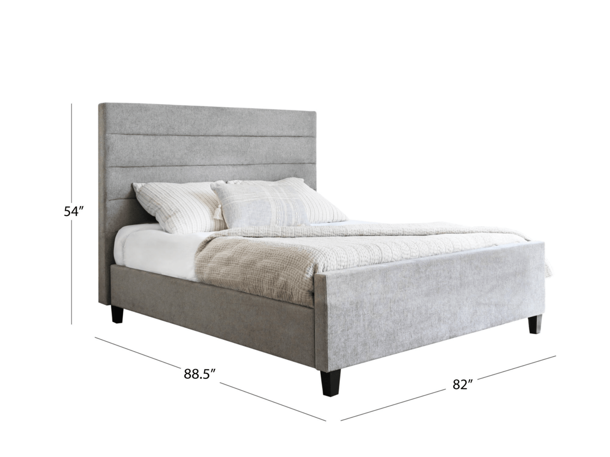 Seneca (Athena) Upholstered Bed - Gray - King - Abbyson - Bedroom