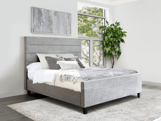 Seneca (Athena) Upholstered Bed - Gray - King - Abbyson - Bedroom