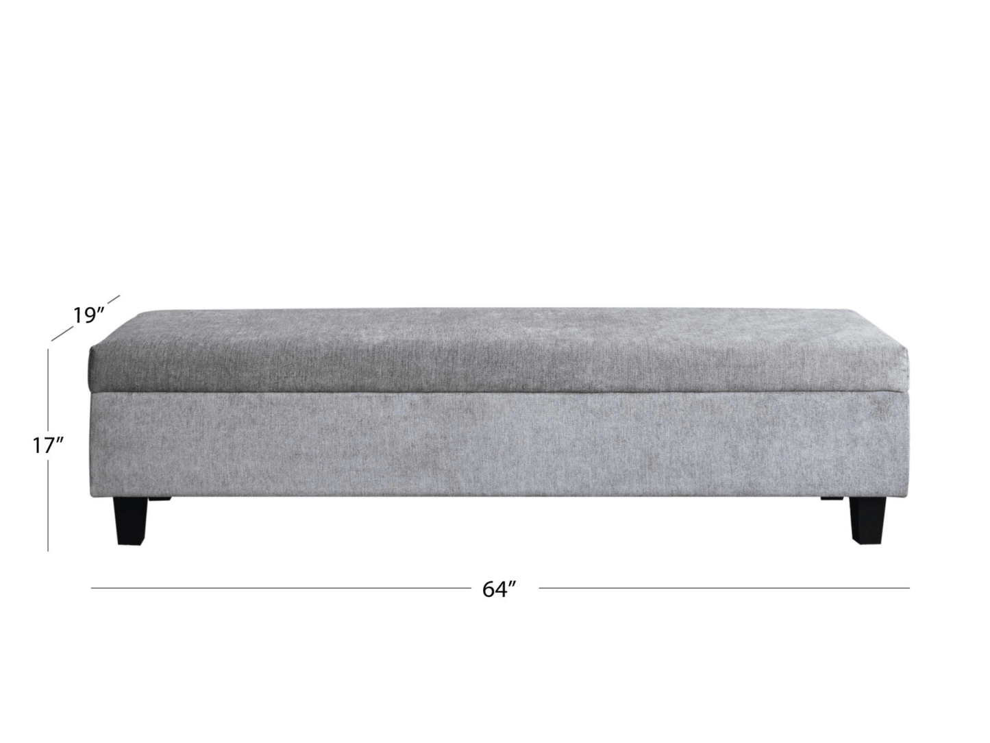 Seneca Upholstered Bench - Gray - Abbyson - Bedroom