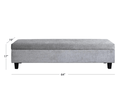 Seneca Upholstered Bench - Gray - Abbyson - Bedroom