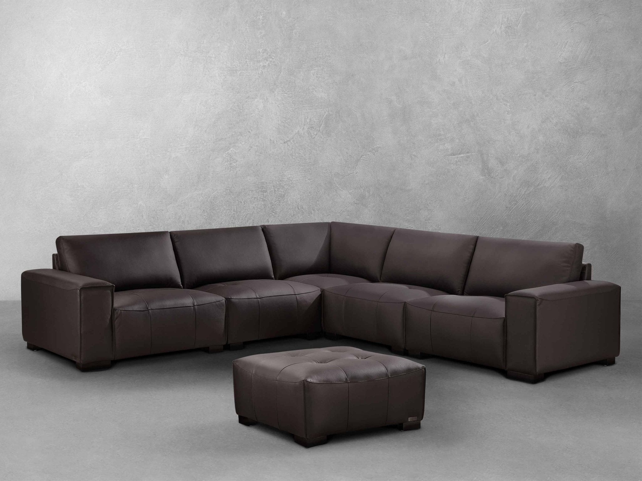 Teagan 6-pc Brown Leather Modular Sectional for Living Room – Abbyson