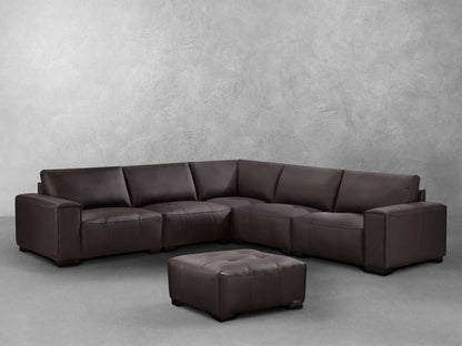 Teagan 6-pc Leather Modular Sectional - Brown - Abbyson - Living Room