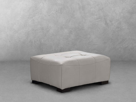 Teagan Leather Ottoman - Gray - Abbyson - Living Room