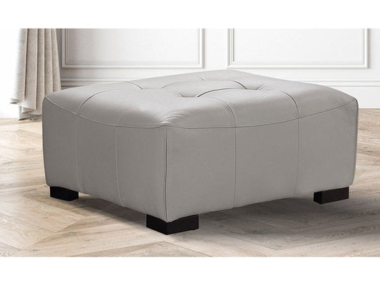Teagan Leather Ottoman - Gray - Abbyson - Living Room