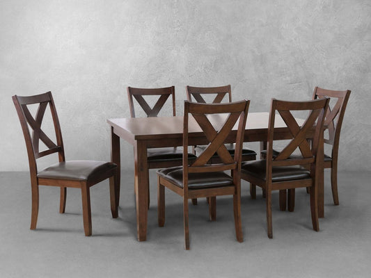 Theodore 7-pc Dining Set - Brown - Abbyson - Dining Room