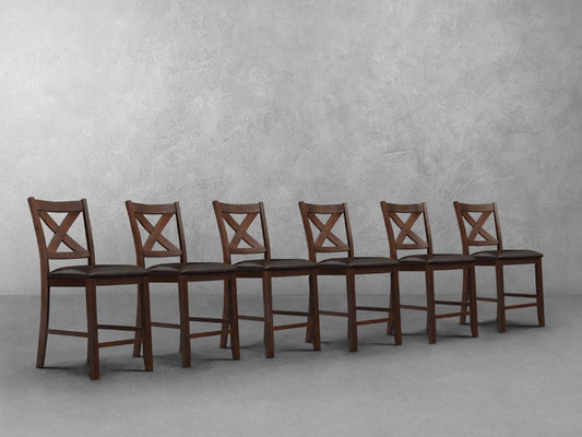 Theodore Counter Dining Chair (Set of 6) - Brown - Abbyson - Dining Room