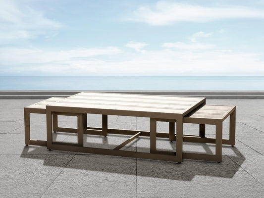 Torren 3-pc Nesting Table Set - Beige - Abbyson - Outdoor