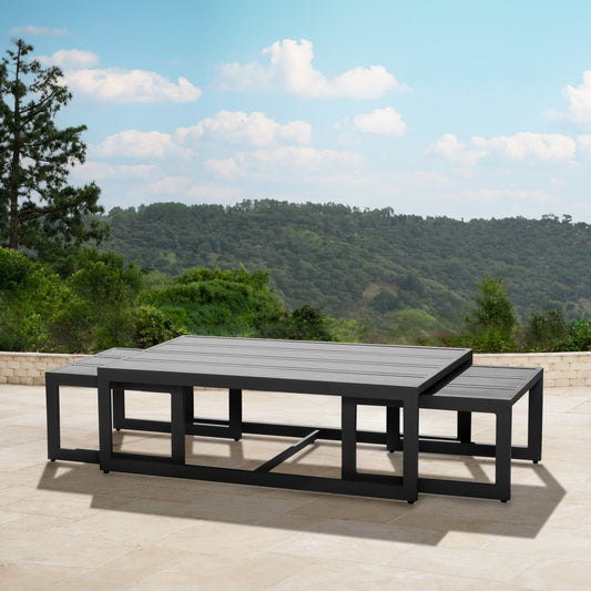 Torren 3-pc Nesting Table Set - White - Abbyson - Outdoor