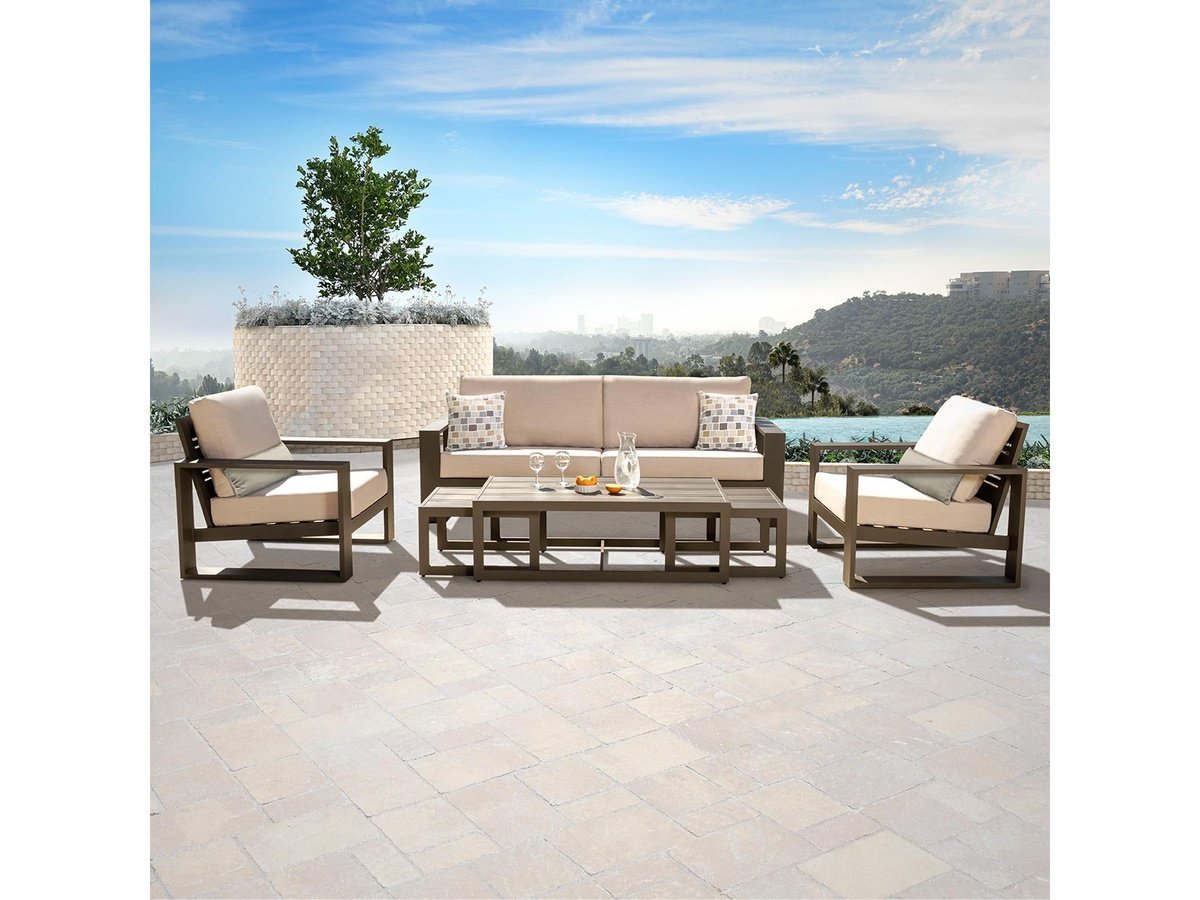Torren 6-pc Seating Set - Beige - Abbyson - Outdoor