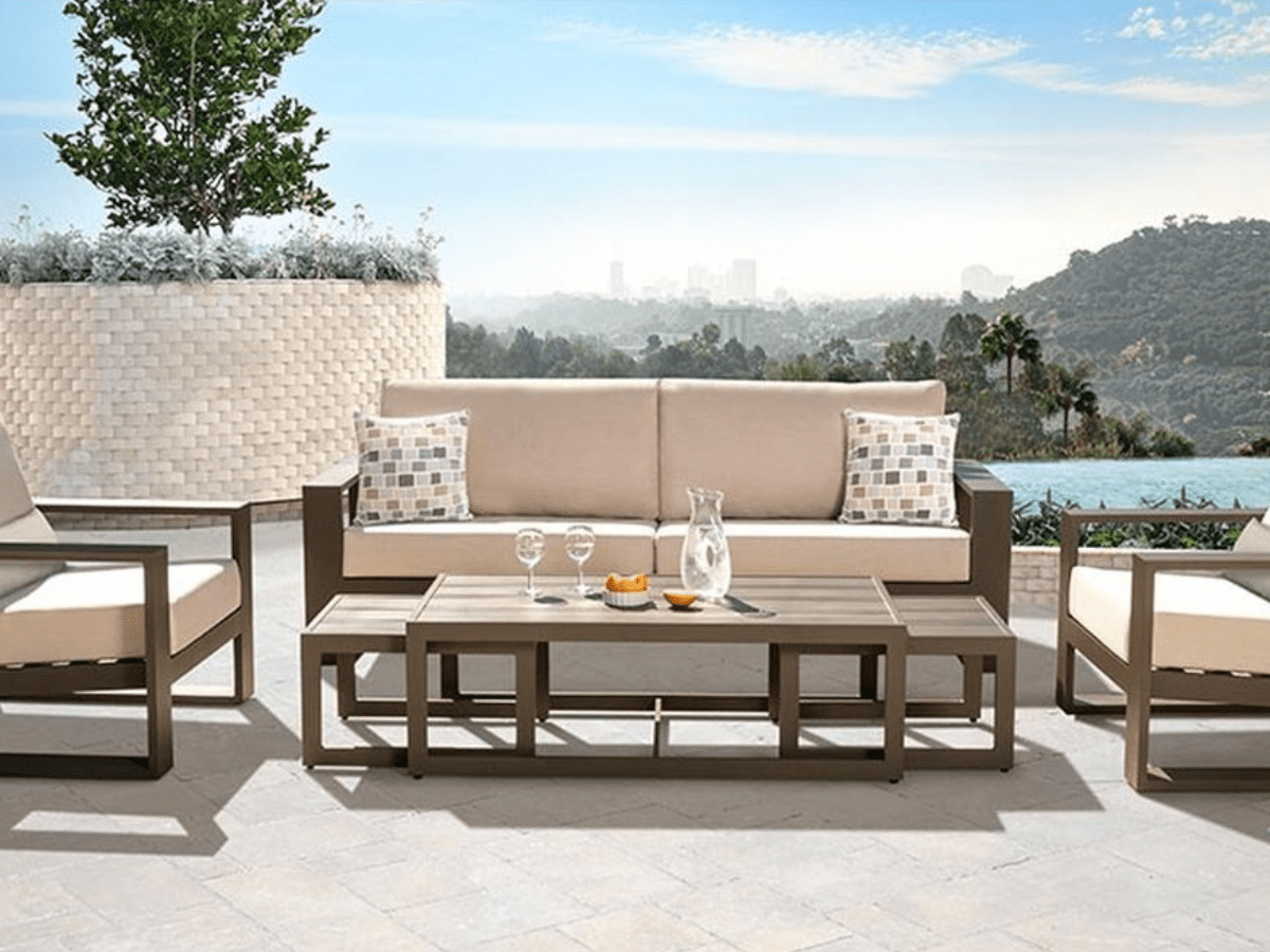 Torren 6-pc Seating Set - Beige - Abbyson - Outdoor