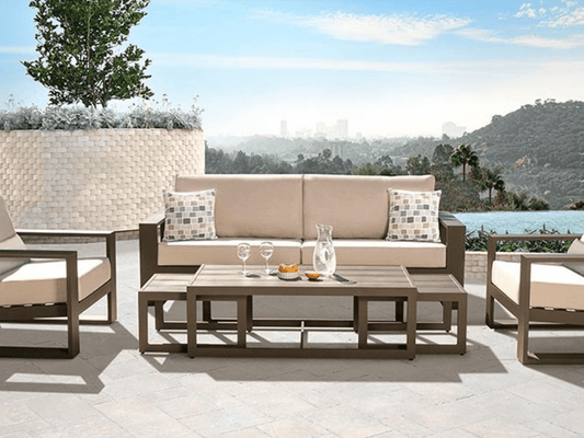 Torren 6-pc Seating Set - Beige - Abbyson - Outdoor