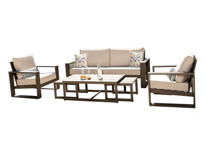Torren 6-pc Seating Set - Beige - Abbyson - Outdoor