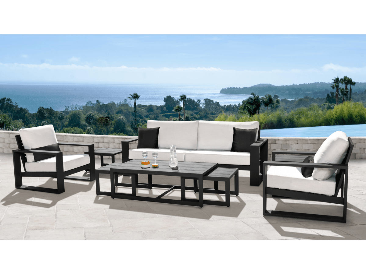 Torren 6-pc Seating Set - White - Abbyson - Outdoor