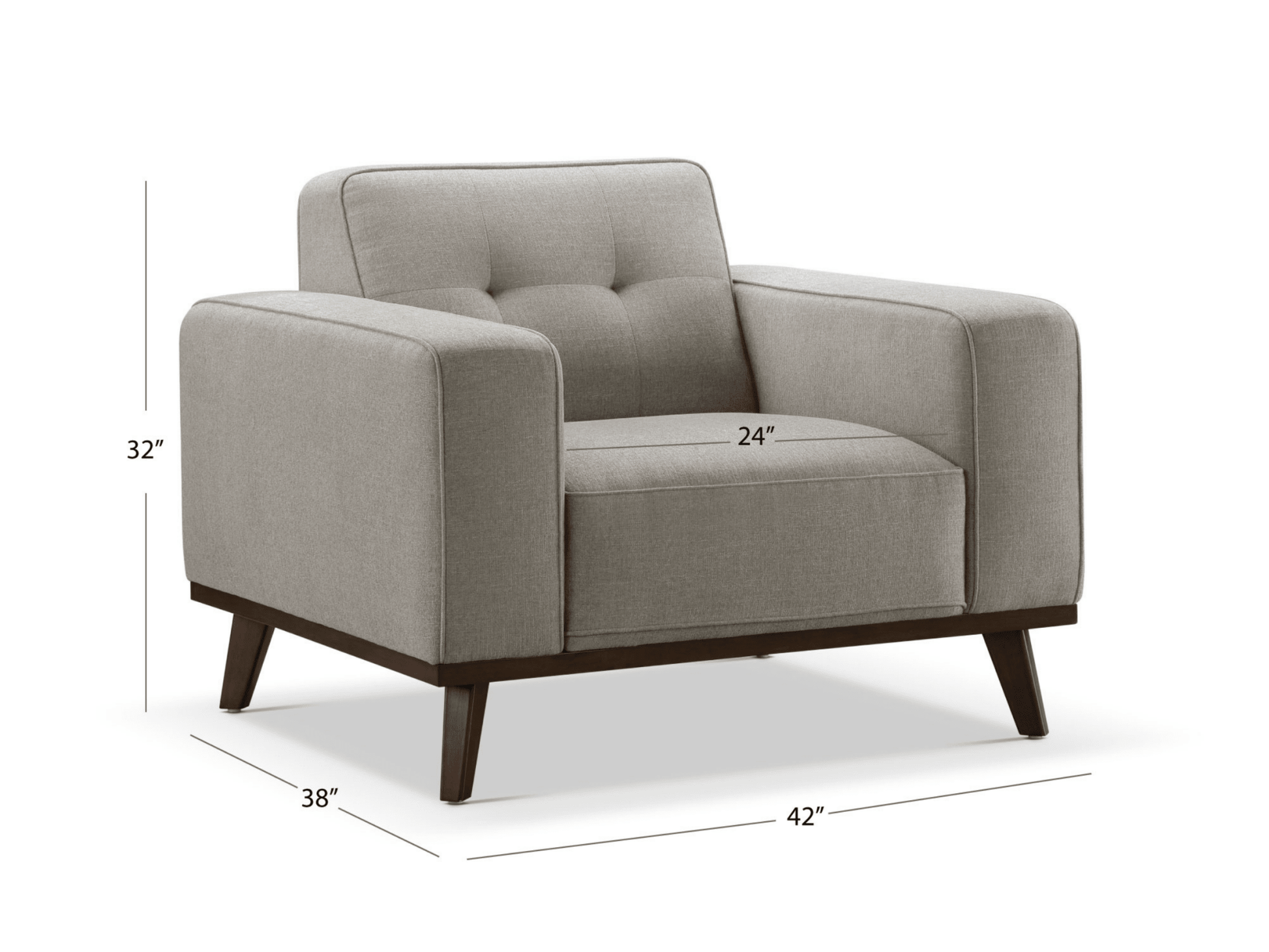 Vicenza Mid-Century Upholstered Chair - Gray - Abbyson - Living Room