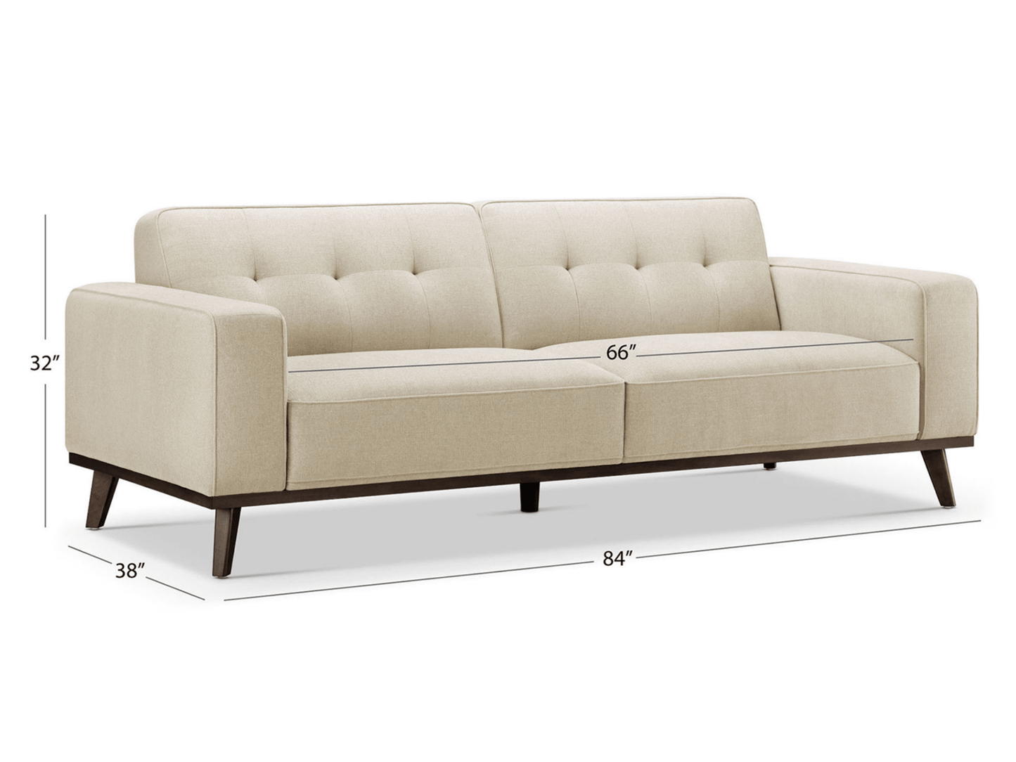 Vicenza Mid-Century Upholstered Sofa - Beige - Abbyson - Living Room
