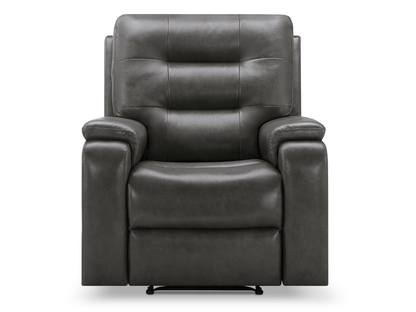 Waylen Top-Grain Leather Manual Recliner - Gray - Abbyson - Living Room
