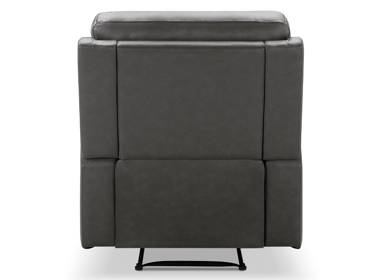 Waylen Top-Grain Leather Manual Recliner - Gray - Abbyson - Living Room