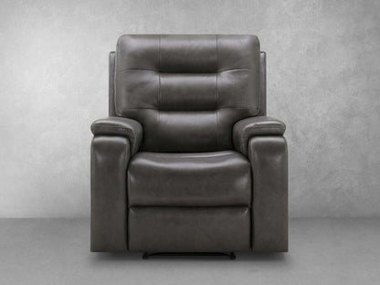 Waylen Top-Grain Leather Manual Recliner - Gray - Abbyson - Living Room