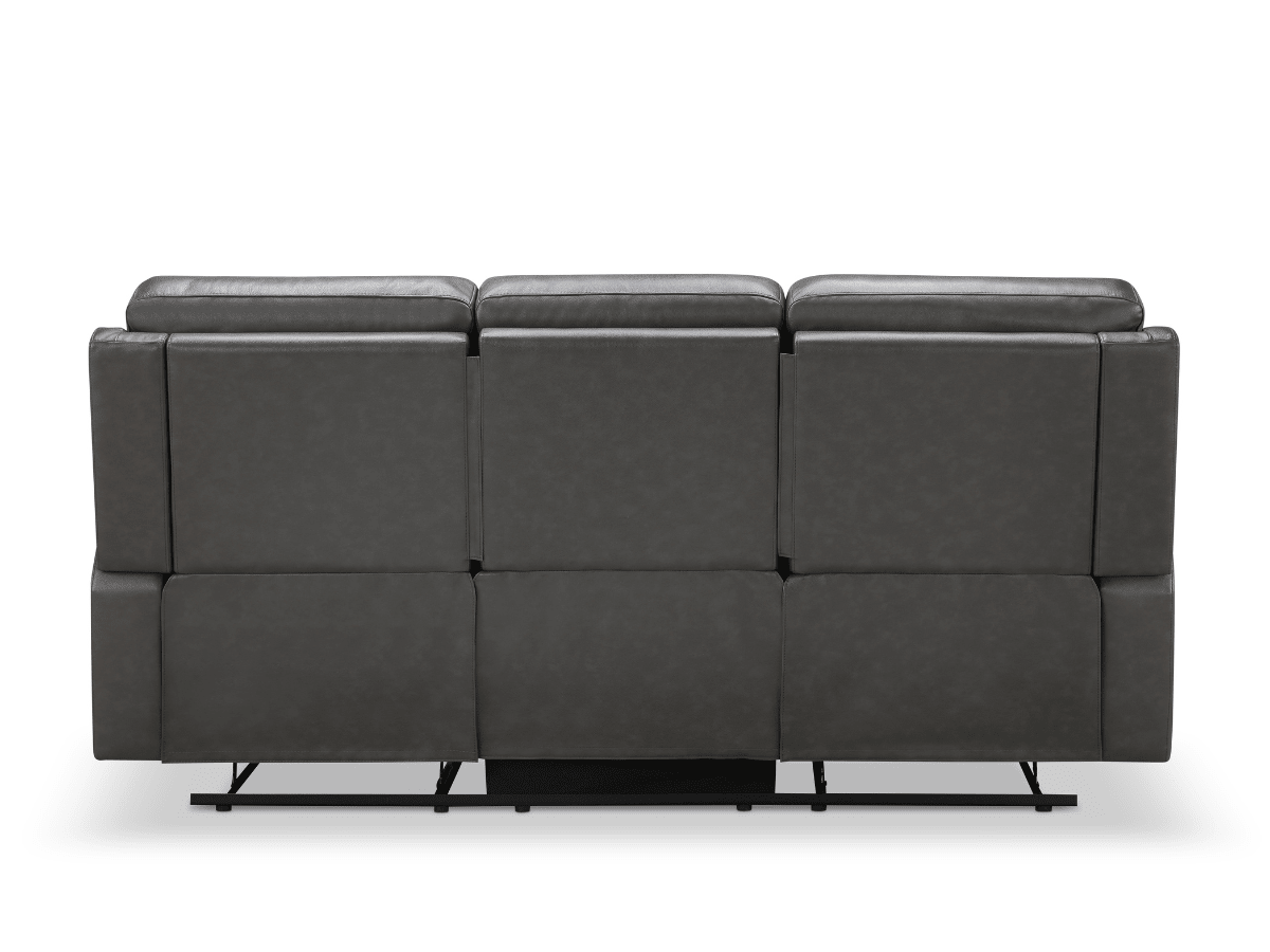 Waylen Top-Grain Leather Manual Reclining Sofa - Gray - Abbyson - Living Room