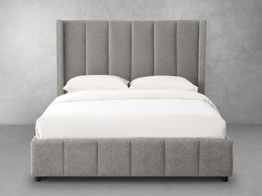 Winnie Channel Bed - Gray - Queen - Abbyson - Bedroom