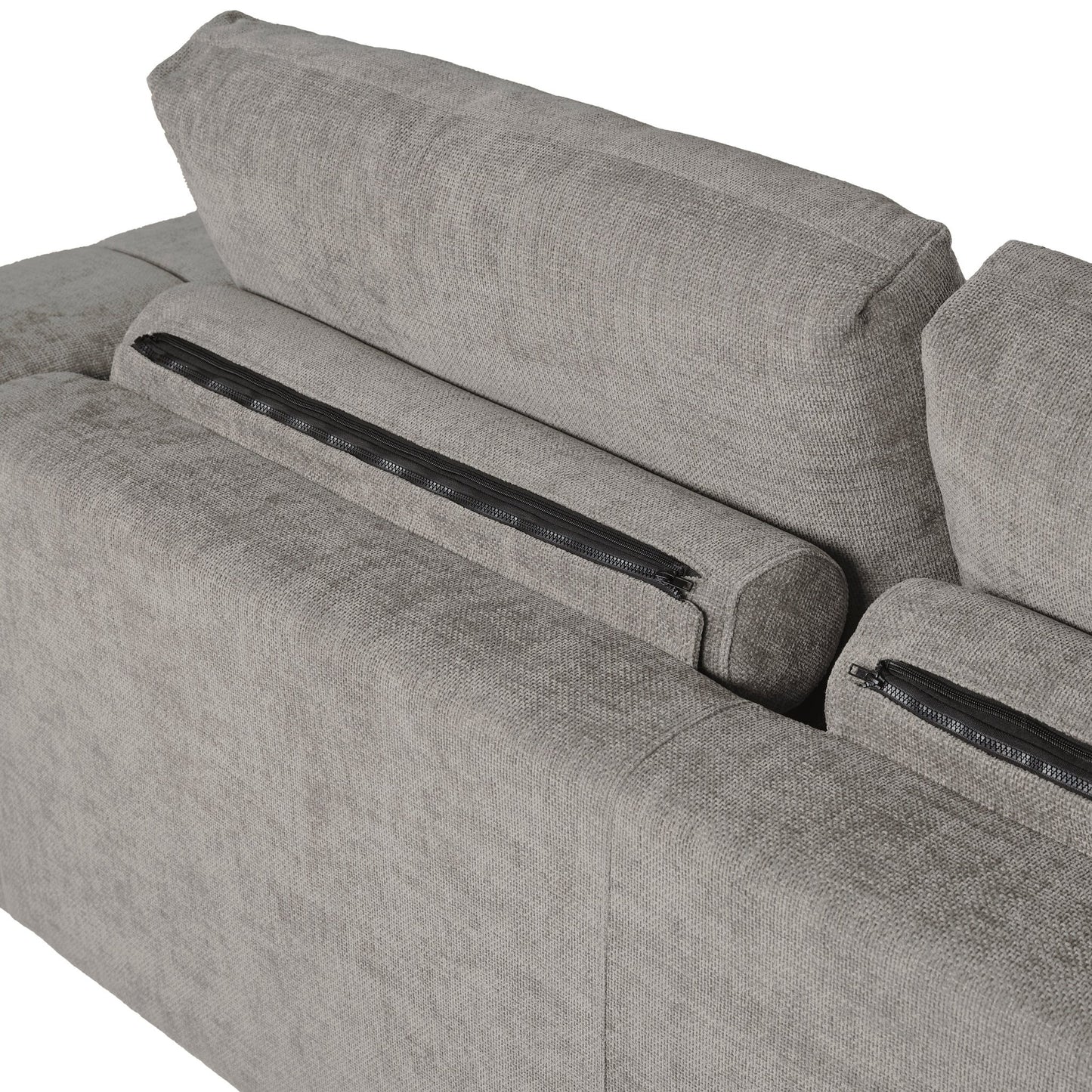 Winston 2PC Fabric Sectional, Gray - Abbyson - Living Room