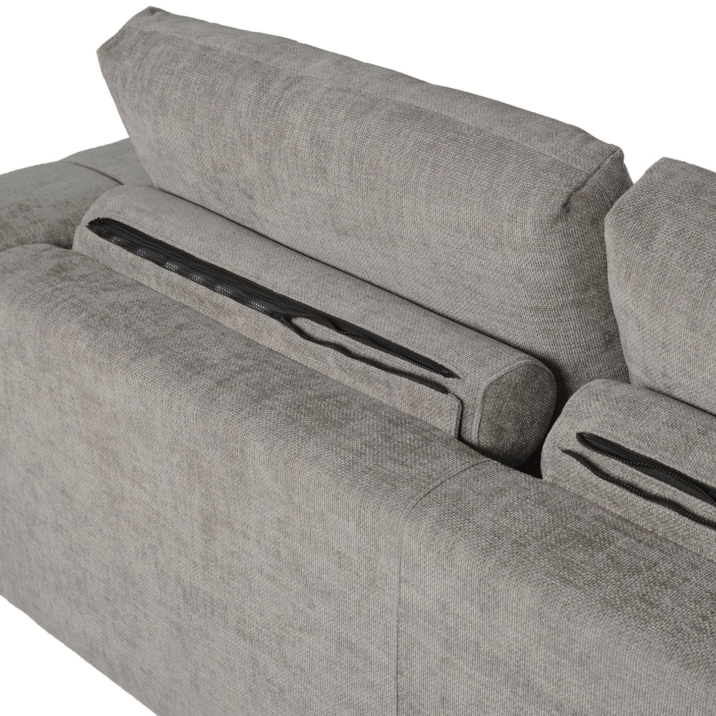 Winston 2PC Fabric Sectional, Gray - Abbyson - Living Room