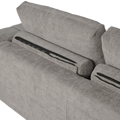 Winston 2PC Fabric Sectional, Gray - Abbyson - Living Room
