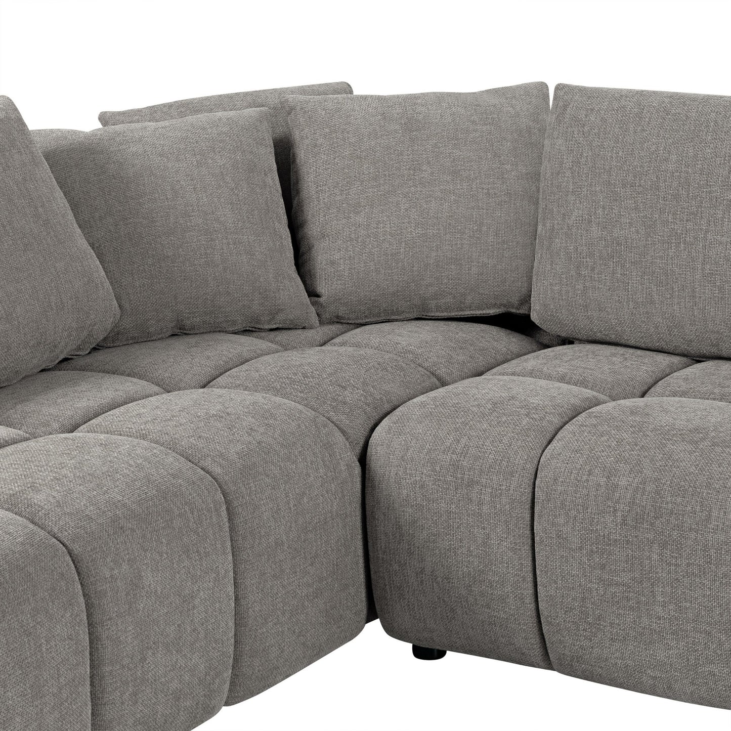 Winston 2PC Fabric Sectional, Gray - Abbyson - Living Room