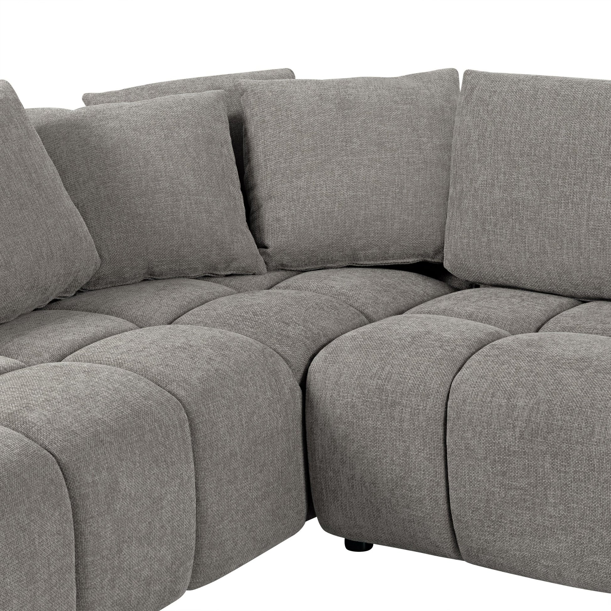 Winston 2PC Fabric Sectional, Gray - Abbyson - Living Room