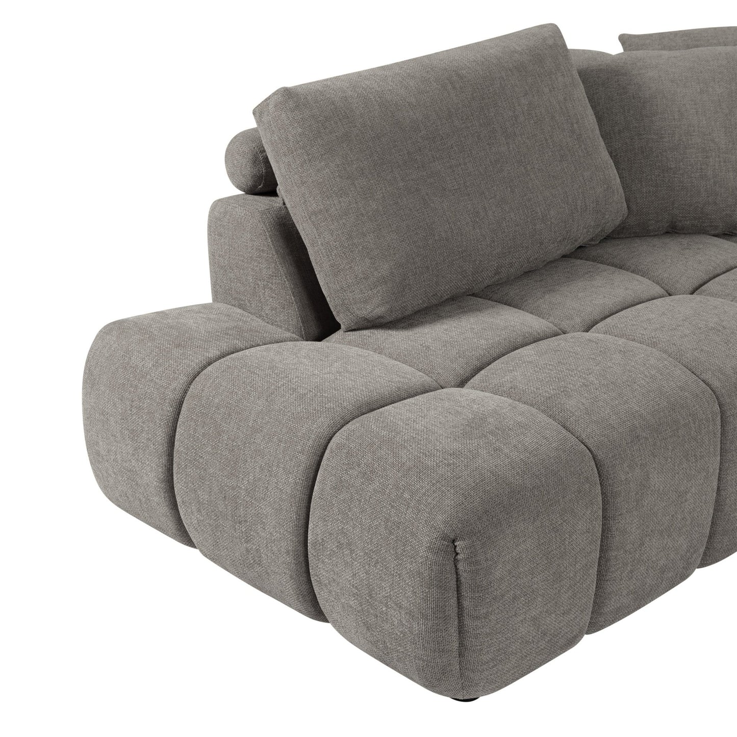 Winston 2PC Fabric Sectional, Gray - Abbyson - Living Room
