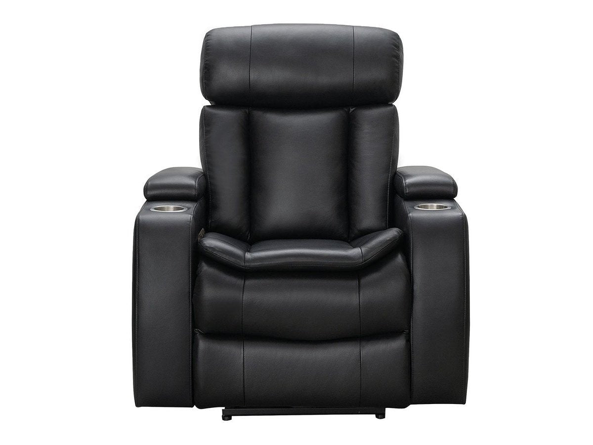 Zayne Power Reclining Leather Chair - Black - Abbyson - Living Room