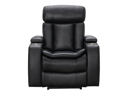 Zayne Power Reclining Leather Chair - Black - Abbyson - Living Room