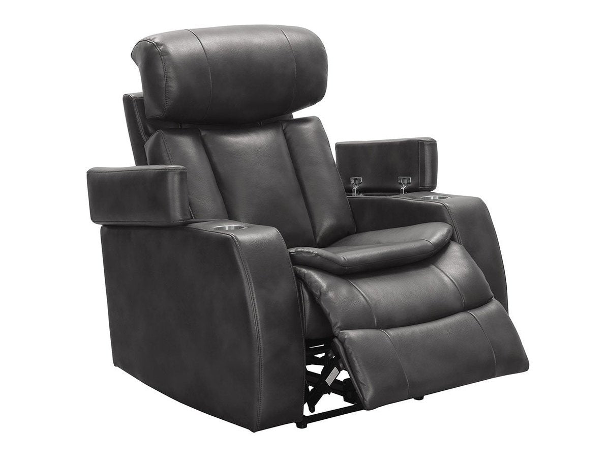 Zayne Power Reclining Leather Chair - Black - Abbyson - Living Room