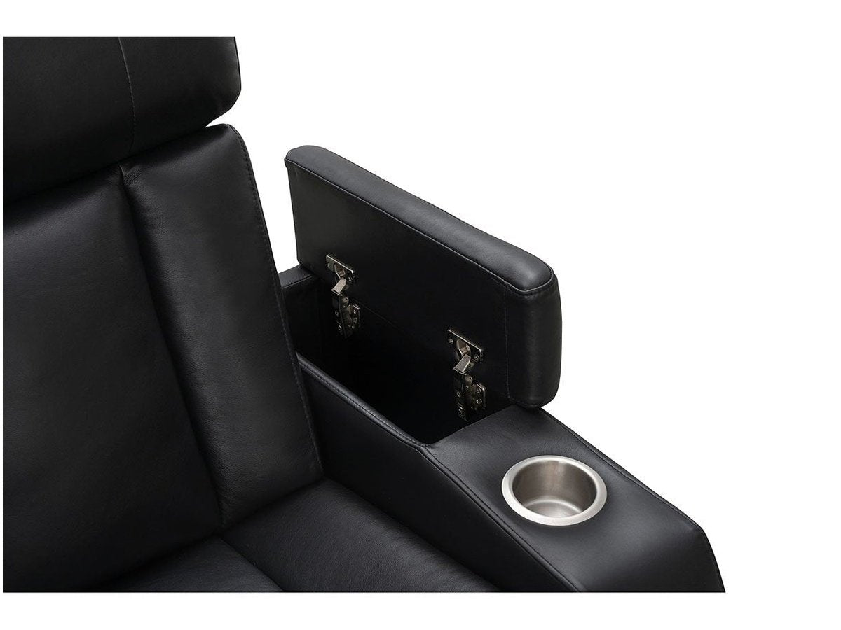 Zayne Power Reclining Leather Chair - Black - Abbyson - Living Room