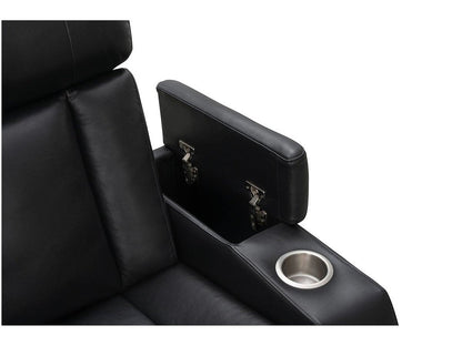 Zayne Power Reclining Leather Chair - Black - Abbyson - Living Room