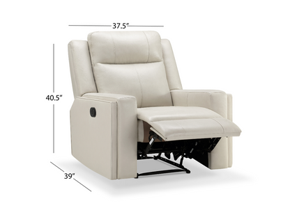 Rhodes Top-Grain Leather Manual Recliner