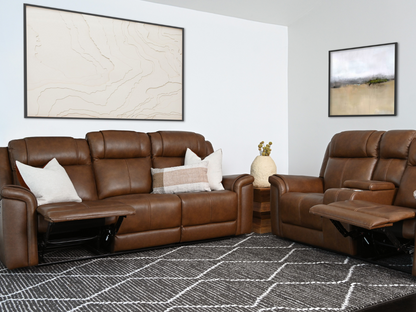 Gilmore 2-pc Leather Manual Reclining Sofa and Loveseat