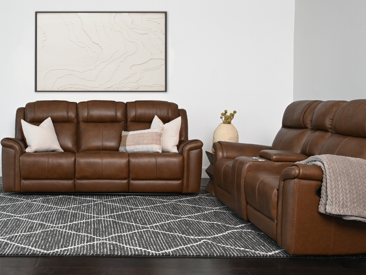 Gilmore 2-pc Leather Manual Reclining Sofa and Loveseat