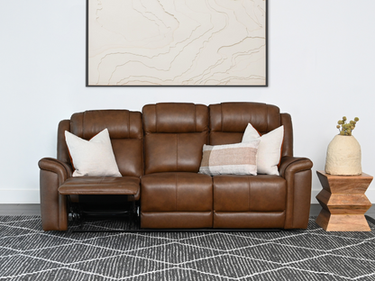 Gilmore 2-pc Leather Manual Reclining Sofa and Loveseat, Brown